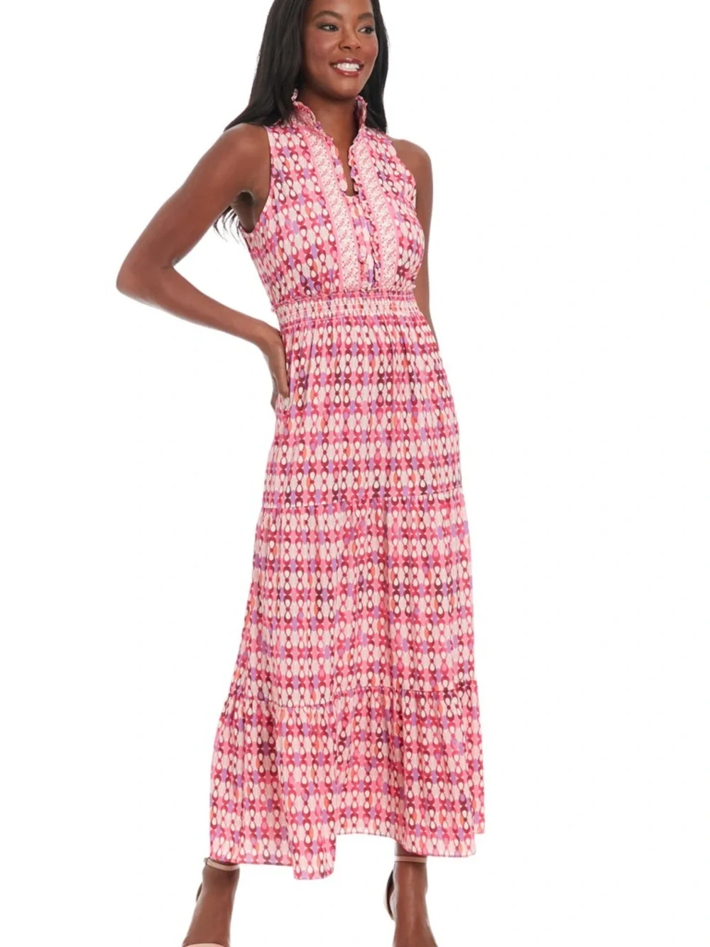 MAGGY LONDON | Brooke Tear Drop Print Sleeveless Maxi Dress